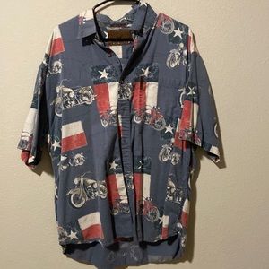 Texas flag motorcycle button down